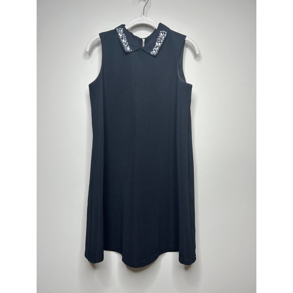 Asos Maternity Black A-Line Sleeveless Dress Size 2 Jeweled Collar
